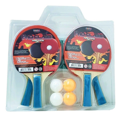 Faydi Set Ping Pong 4 Paletas Pelotas Red Soporte Super Cla Fd4440 4