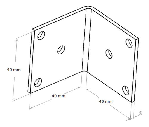 Cantoneira Chapa L 40x40 Mm 6 Furos Zinco Branco 10 Un 2