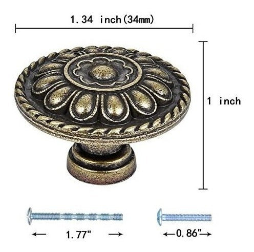 10 Tiradores De Laton Antiguo - Bronce 1