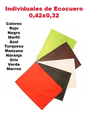 Confección Total Individual Ecocuero 45x32 Cuerina Ecológica Pack X 12 Uni 1