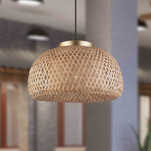 PG Hanging Bell Pendant Light in Bamboo E27 38.5cm Diameter 1