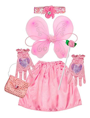 Toiijoy Girls Dress Up Trunk Princess Mermaid Bride Pop Star Ballerina Fairy Costume Set 2