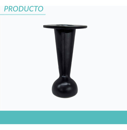 Bocha Pata De Aluminio Epoxi Negra Mate Para Muebles Y Sillones 1