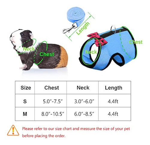Rypet Guinea Pig Harness and Leash Set, Soft Mesh Harness 1