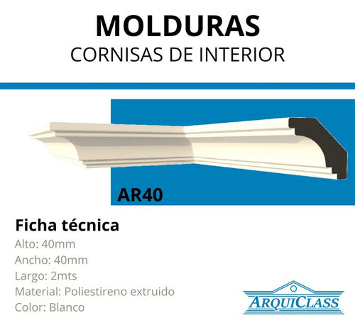 Arquiclass Cornisa Para Interior 100 Metros Ar-40 1