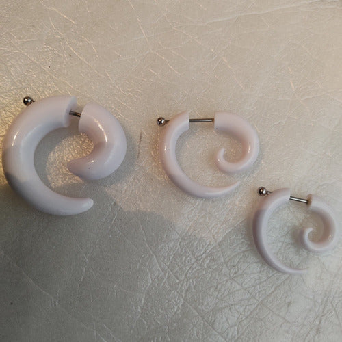 Acrylic Steel Spiral Fake Expander Horn Earrings Piercing 3-4 cm 125