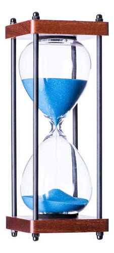 Samlong Large Hourglass Timer 30 Minute, Decorative Wooden Sandglass, Blue 1