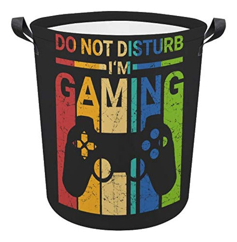 Retro Gamer Funny Laundry Basket Hamper Bag Ropa Sucia Compa 0