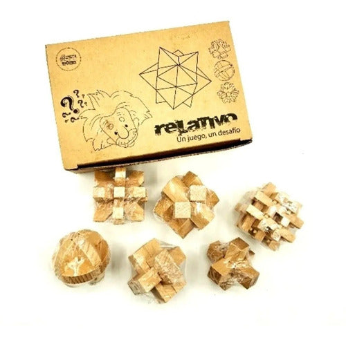 Set of 6 Wooden Brain Teaser Puzzles Gift for Events 2