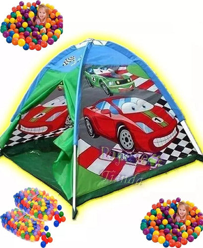 Foldable Playhouse Castle Car Tent for Kids + 50 Ball Pit Balls 0