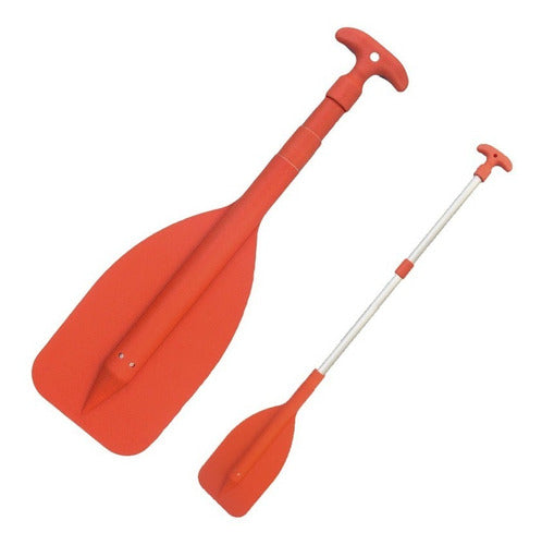 Pala De Aluminio Telescópica 55 107cm Naranja P Bote Kayak 0