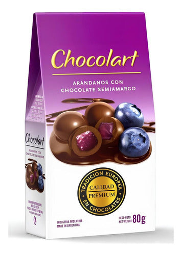 Chocolart Arandanos Con Chocolate Semiamargo 80g 0