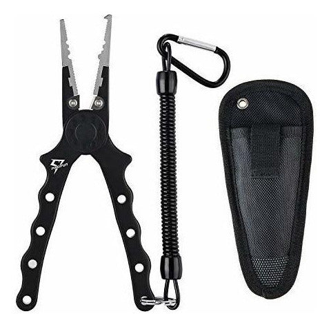 Piscifun Aluminum Fishing Pliers Black 7.1" 1