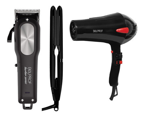 Belprof Kit Hair Clipper + Ultra Slim Hair Straightener + 1800W Hair Dryer 0