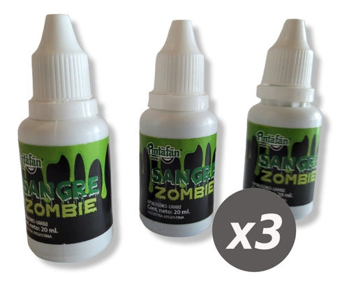 Sangre Zombie Verde 20 Ml Hipoalergenico Lavable X 3 Unid 1