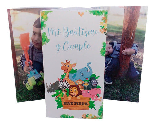 PAPELONES 12 Triptych Centerpieces for Baptism First Birthday 3