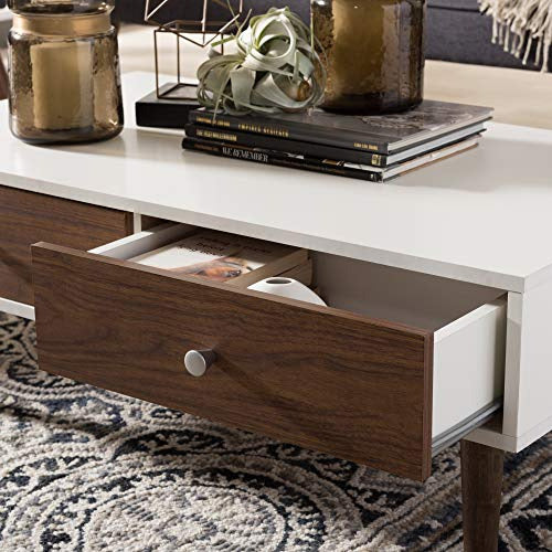 Baxton Studio Gemini  Mesa De Centro Moderna De Madera Blanc 2