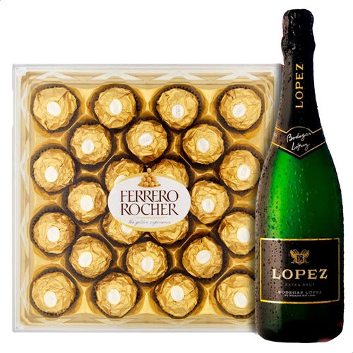 Ferrero Rocher Chocolates + Lopez Extra Brut Champagne - Valentine's Day 0