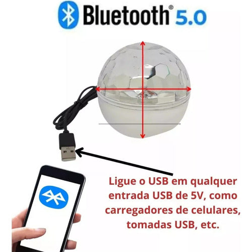 Mini Globinho De Luzes Coloridas Com Musica Via Bluetooth 1