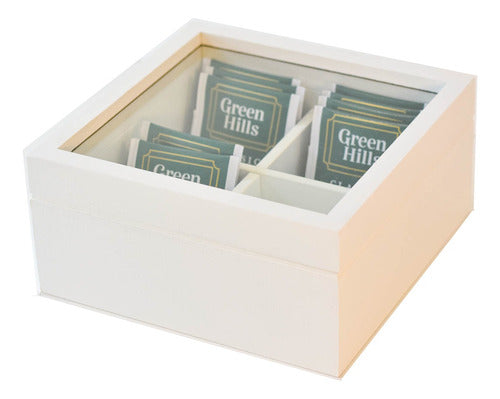 Puerta del Sol Tea Box x4 Bags (Divisions) - Wood Color Line Csi 0