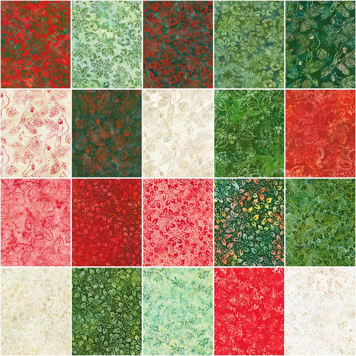 Lunn Studios Holiday Charm Pack Batik Fabric - 42 Squares of 5 Inches Each 1