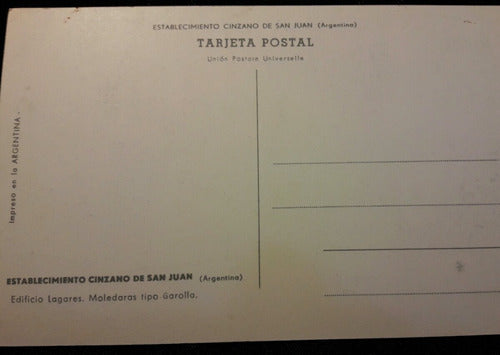 Tarjeta Postal Establecimiento Cinzano De San Juan 1