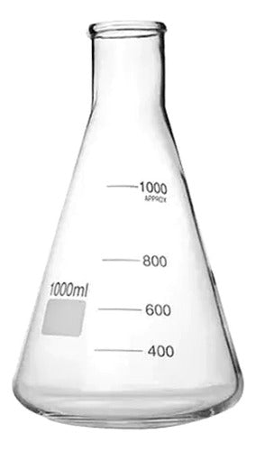 Erlenmeyer De Vidro 3000ml Graduado - Combo Com 2 Peças 0