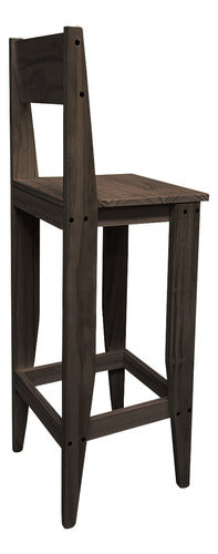High Breakfast Bar Stool Solid Wood Removable Backrest 32