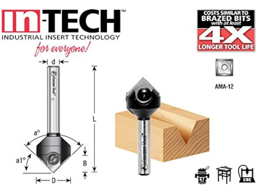 Amana Tool RC45711 InTech Insert Carbide V Groove 90 Deg X 1 1