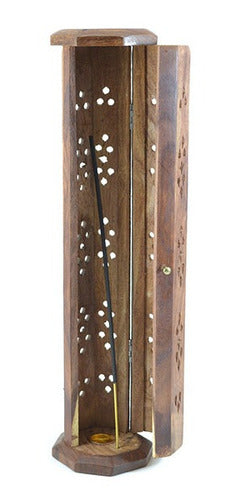 CM Incense Holder Tower Indian Wood 36 cm x 8 cm 7