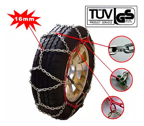 Snow Mud Chains for Truck Cd-250 X2 15-17 Inch Wheels by Iael 1
