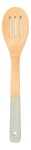 Wooden Spoon, Bamboo, 30 cm, with Slot Utensil - 12481 7