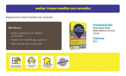 Weber Waterproof Adhesive with Ceresita 30 Kg Sibaco 1