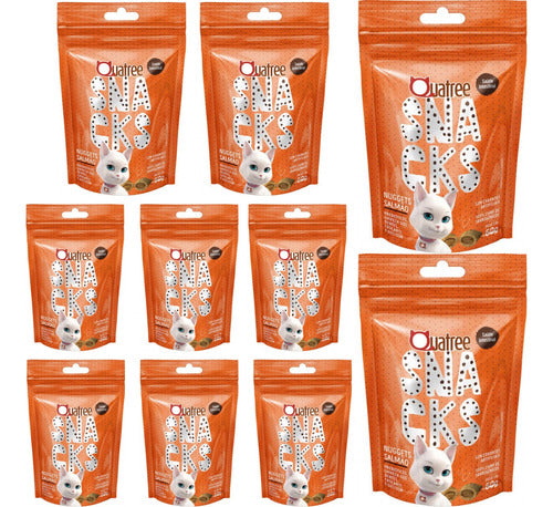 Petisco Quatree Snack Bola De Pelo Gato Salmão 60g Kit 10un 0