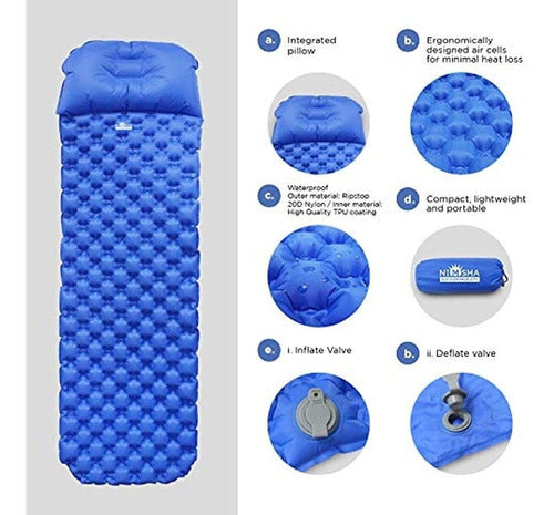 Nimsha Ultralight Camping Air Sleeping Pad - Colchón Inflabl 1