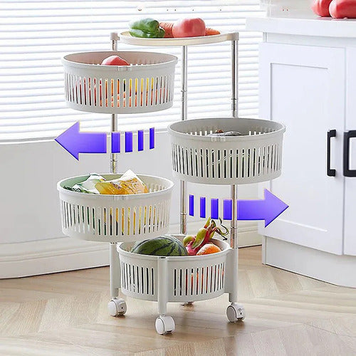 Carro Organizador Multiuso 4 Canastos Para Frutas Y Verduras 3