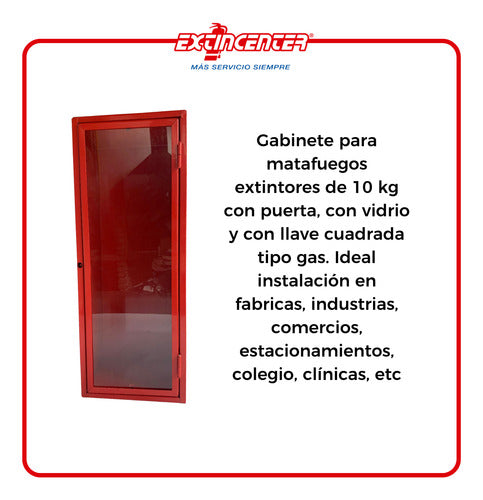 Gabinete Puerta C Cerradura C Vidrio + Matafuegos 5 Kg Drago 2