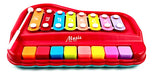 Pianinho Infantil Xilofone Teclado Musical 2 Em 1 Vermelho 1