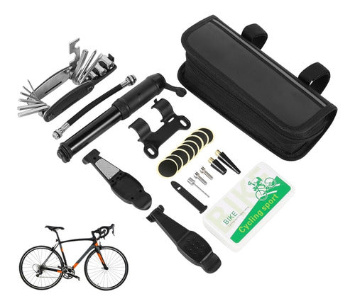 MAS Accesorios Bicycle Tool Kit with Inflator Repair 0