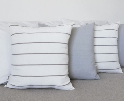 Set of 4 Plain or Striped Tusor Cushions of Your Choice 10