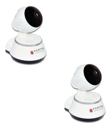 Ficatto Kit X2 Security IP Cameras Indoor HD Motorized with Audio 0