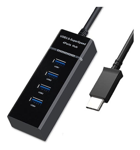 Generic USB-C Hub with 4 USB 3.0 Type A Ports 0