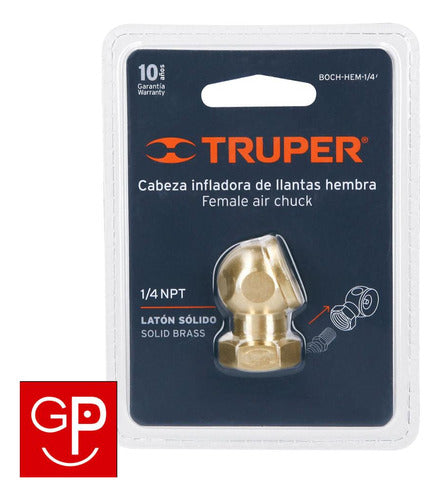 Cabeza Infladora De Llanta De Bronce 1/4hembra Truper G P 1