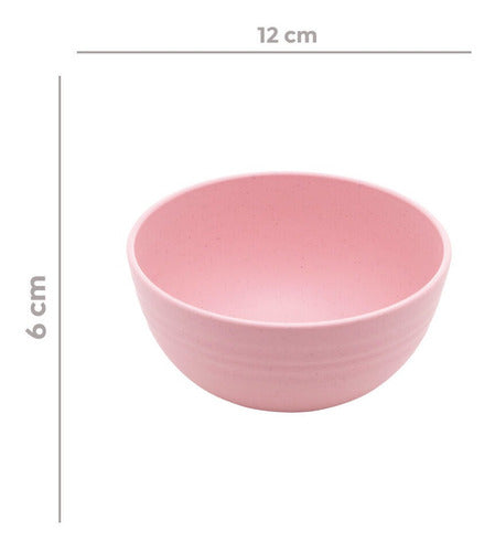 Bowl De Bambu Ecológico Rosa Lines Lyor 12x6cm 1