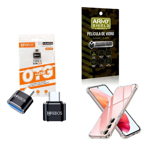 Kit Usb Para Tipo C + Capinha Samsung S23 Plus + Película 3d 0