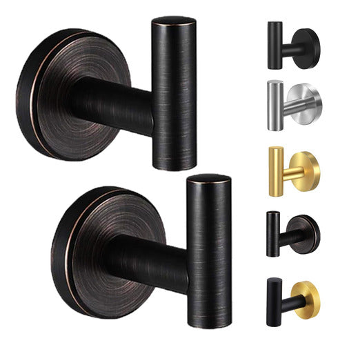 2 Toalleros Percheros Kruodop Accesorios Para Baño - Bronce 0