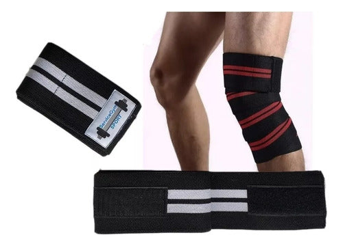 Service Gym Knee Wraps 200cm Powerlifting Boxing Gym Svg Sport 0