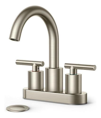 Forious Bimando Faucet with Drain and Colillas in Brushed Nickel 0