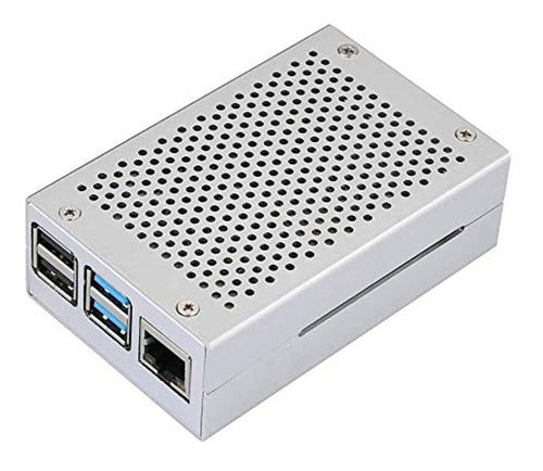 DollaTek Aluminum Case with Cooling Fan for Raspberry Pi 4 Model B - Silver 1