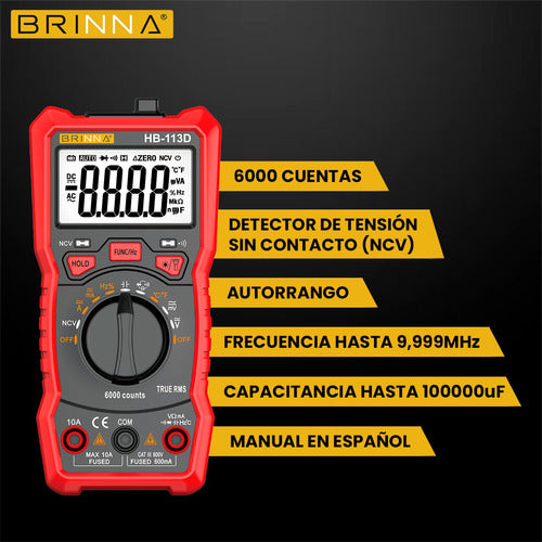 Brinna 113D Multimeter + HB-87 Amperometric Clamp Meter Combo 2